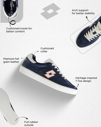 Men Lotto Brasil Select OG - Mood Indigo-Pure White Sneakers 1