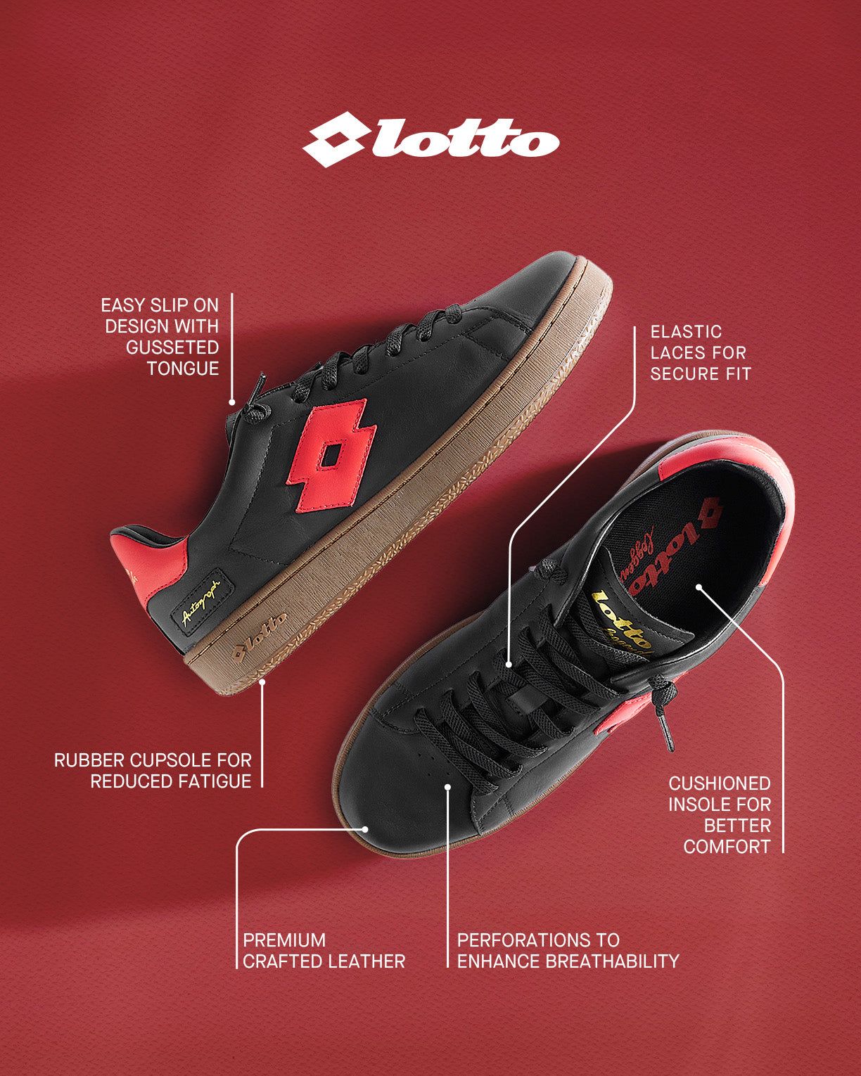 Autograph OG Slip-On - Pure Black-Fiery Red