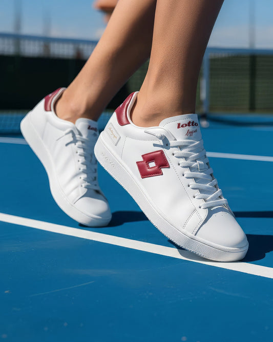 Women's Lotto Autograph OG Slip-On - Star White-Rhythmic Red