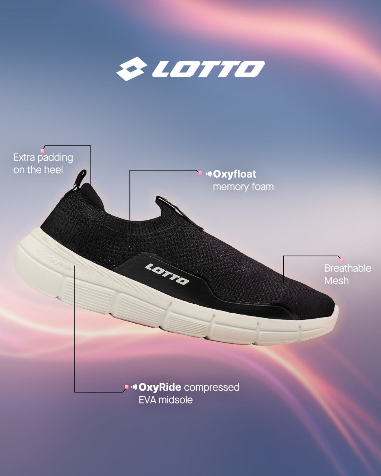 Men Lotto Pulsestep Slip-on - Black Beauty Walking Shoes7