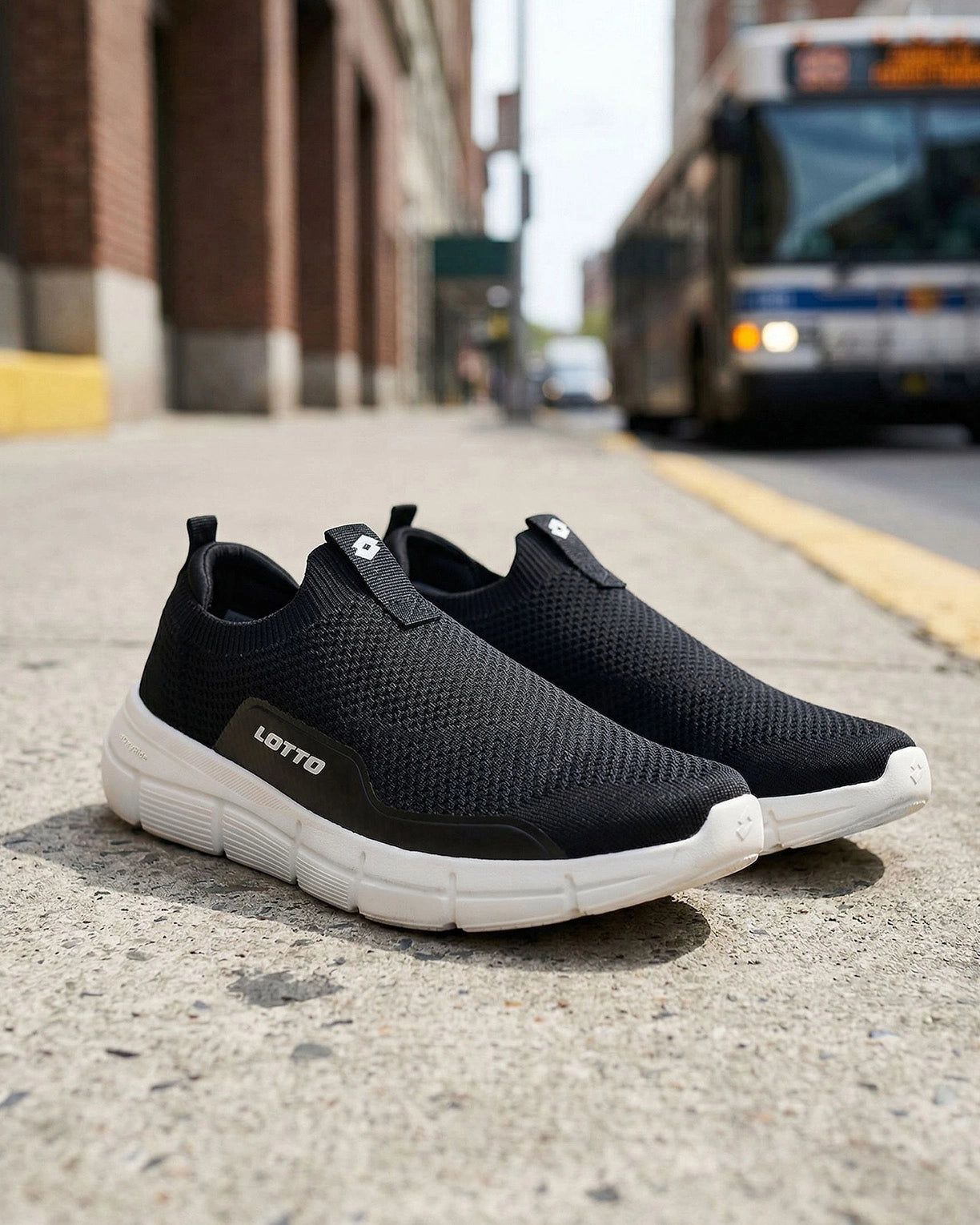 Men Lotto Pulsestep Slip-on - Black Beauty Walking Shoes0