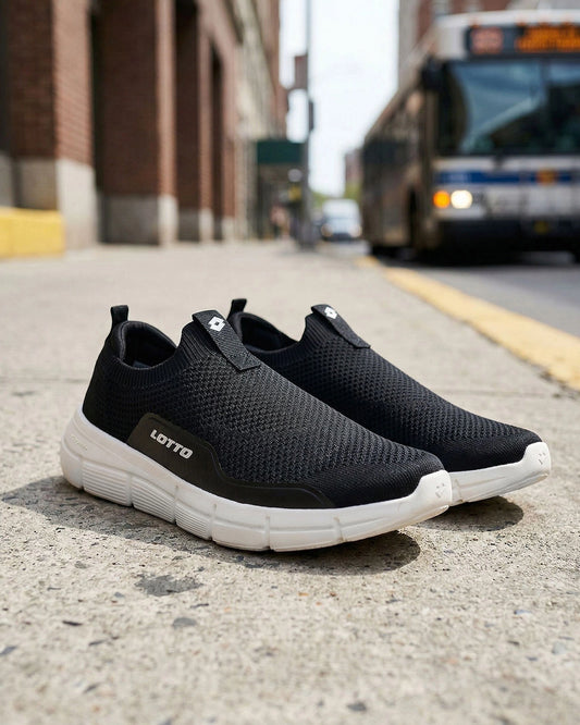 Men Lotto Pulsestep Slip-on - Black Beauty Walking Shoes