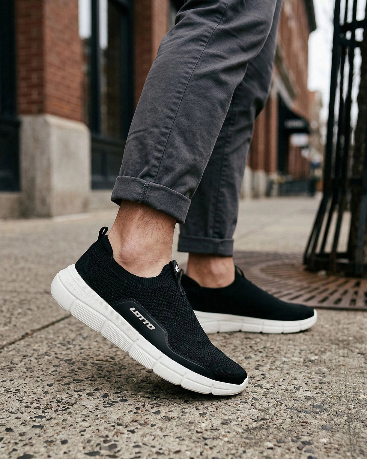 Men Lotto Pulsestep Slip-on - Black Beauty Walking Shoes4