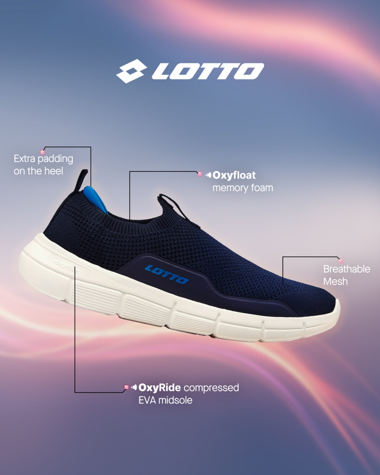 Men Lotto Pulsestep Slip-on - Peacoat Walking Shoes7