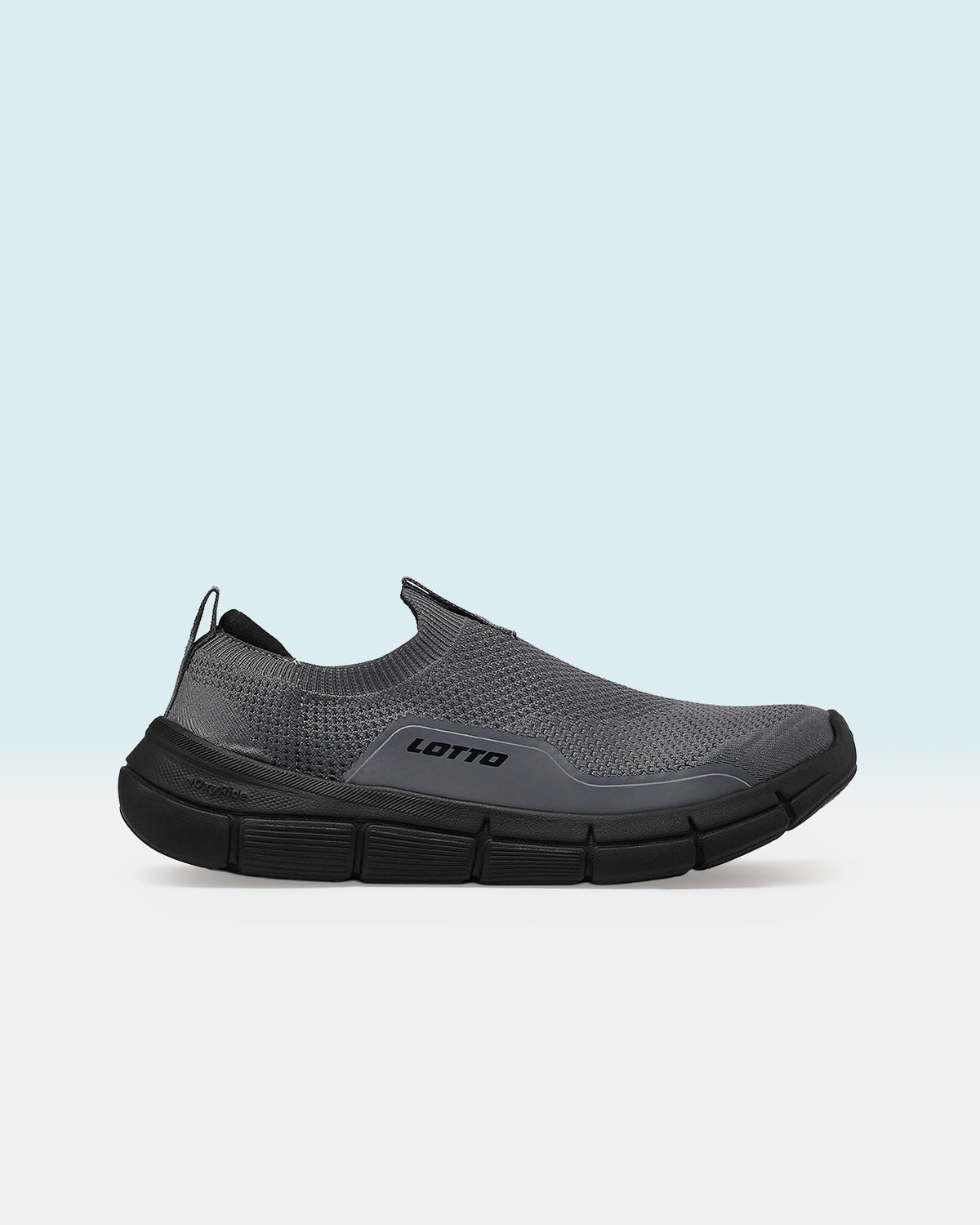 Men Lotto Pulsestep Slip-on - Castlerock-Black Beauty Walking Shoes1