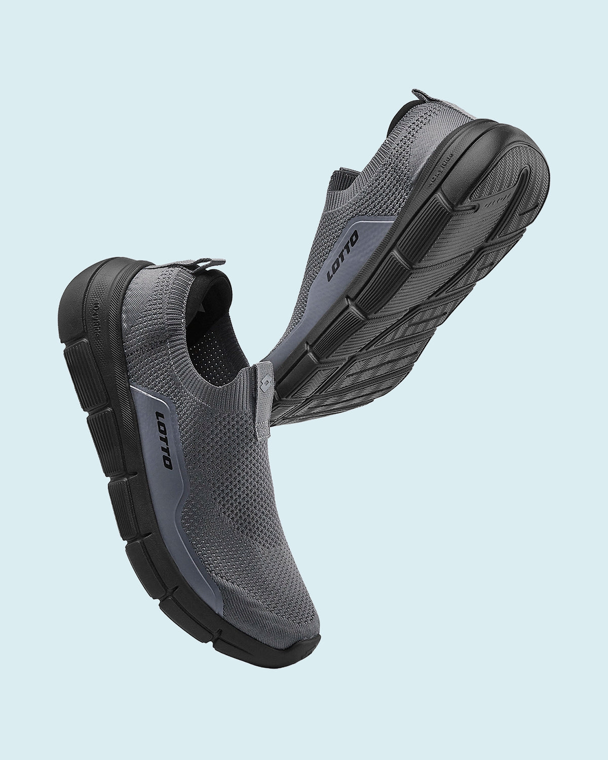 Men Lotto Pulsestep Slip-on - Castlerock-Black Beauty Walking Shoes5