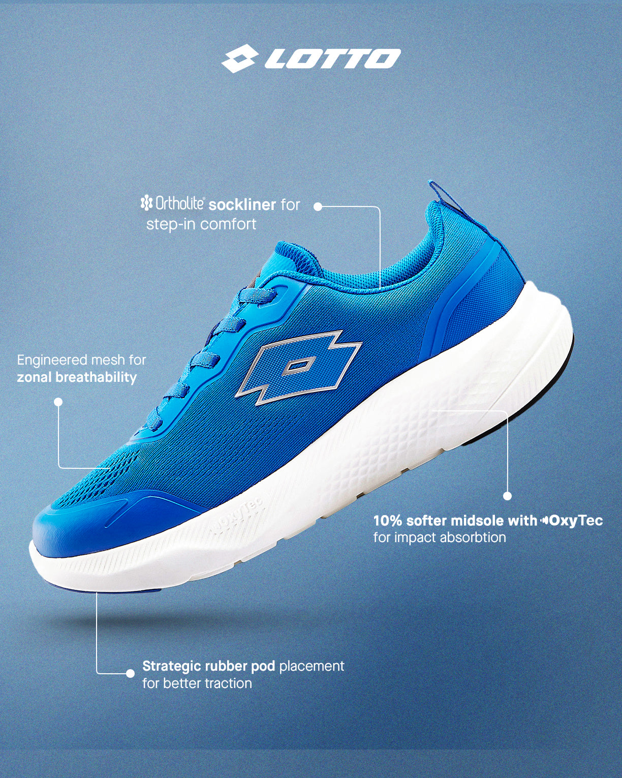 Men Lotto Oxyrun - Directoire Blue Running Shoes6