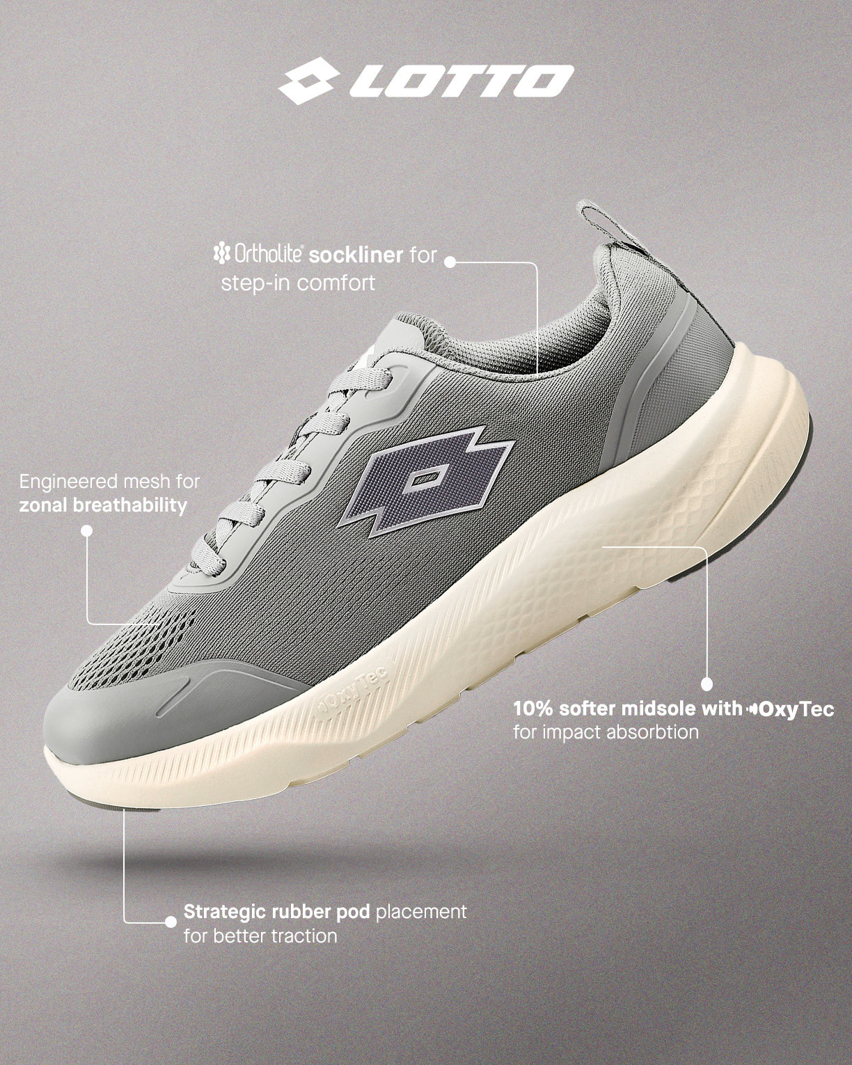 Men Lotto Oxyrun - Sharkskin Running Shoes6