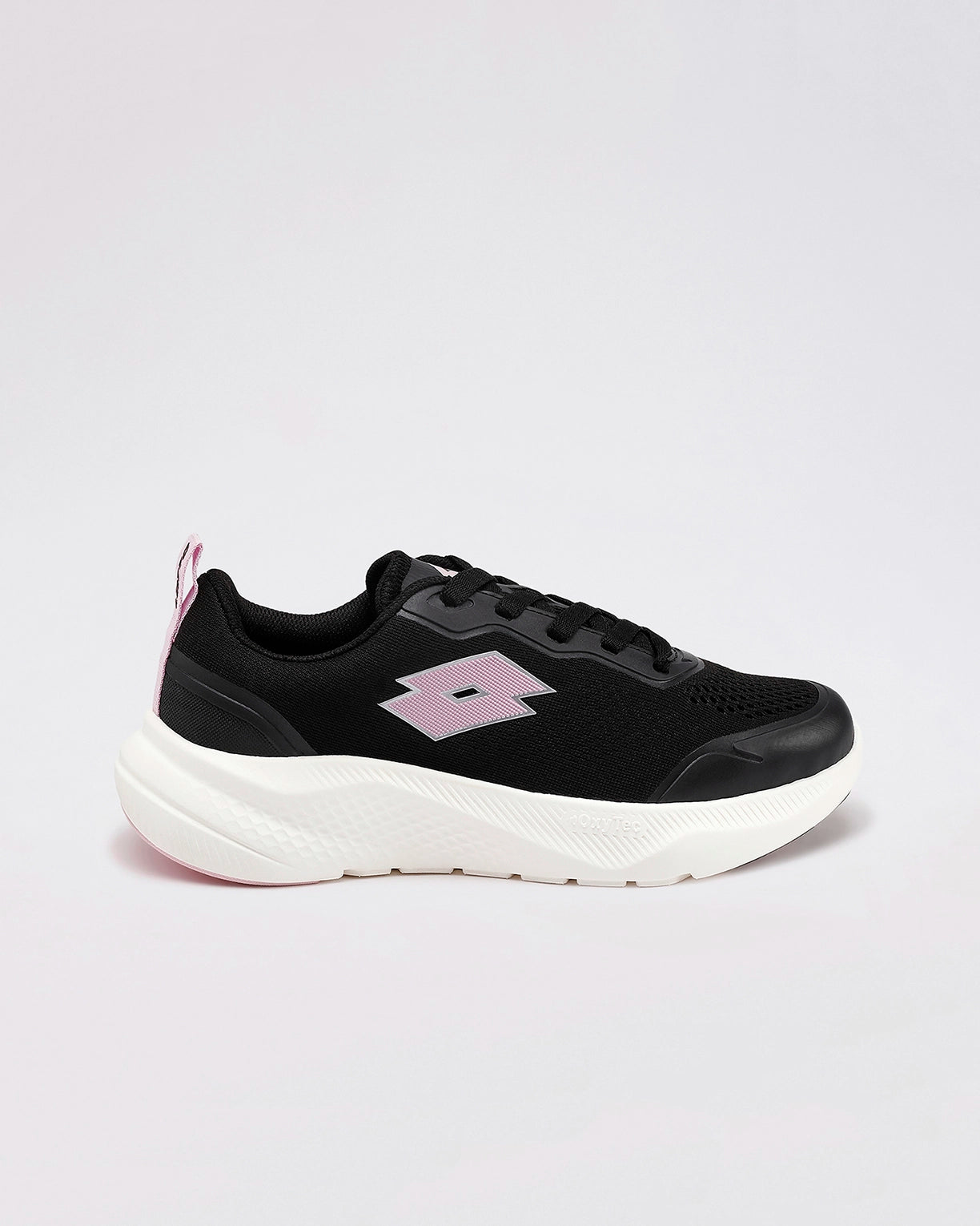 Women Lotto Oxyrun - Black Beauty-Light Lilac Running Shoes1