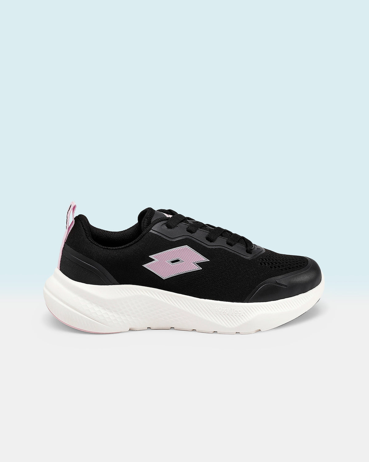 Women Lotto Oxyrun - Black Beauty-Light Lilac Running Shoes1