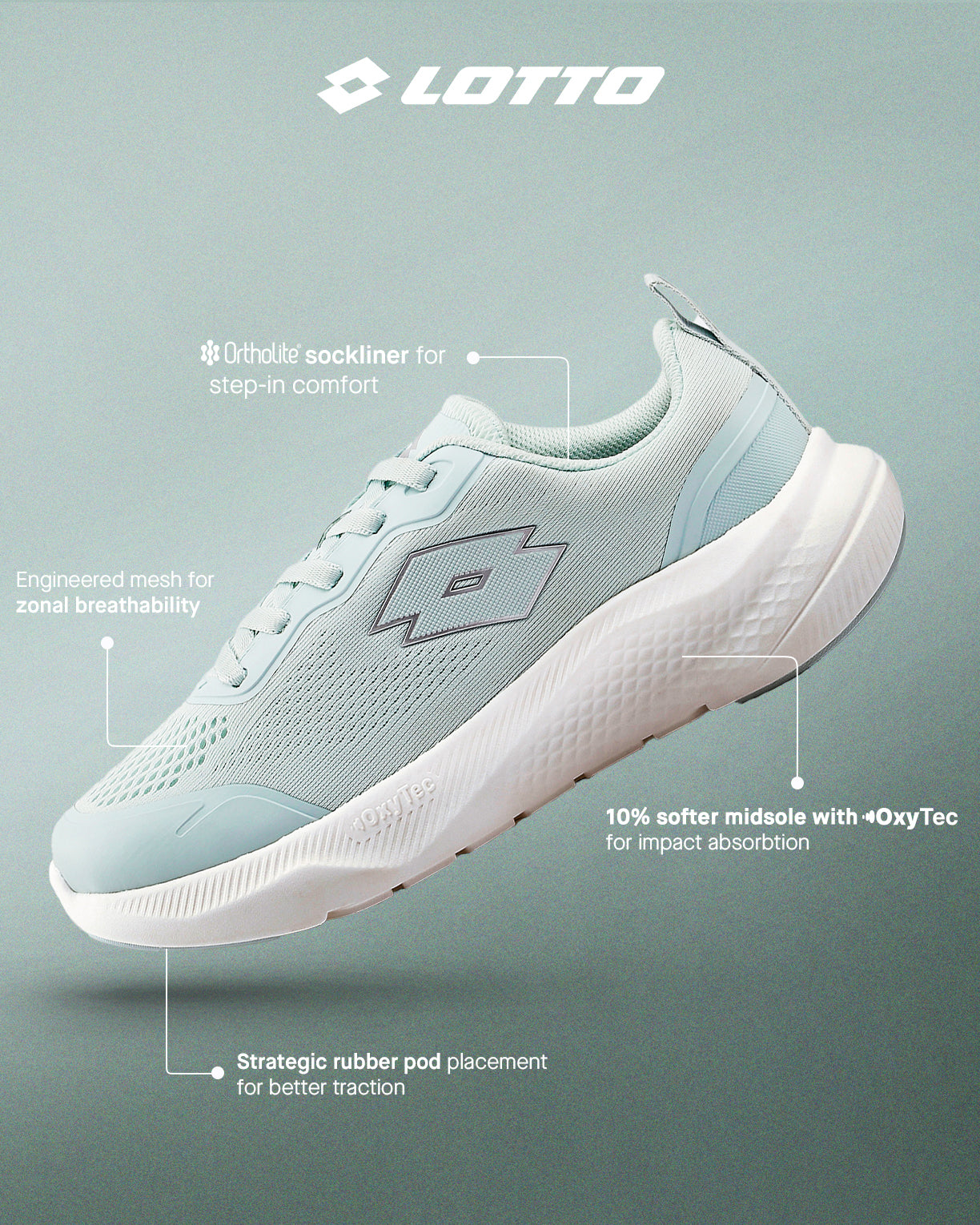 Women Lotto Oxyrun - Misty Blue-Star White Running Shoes6