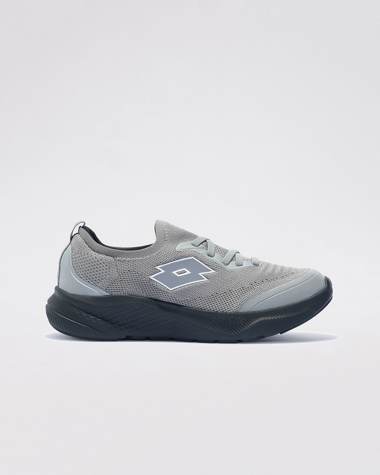 Men Lotto Oxyrun Slip On - Sharkskin-Black Beauty Walking Shoes1