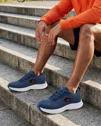 Men Lotto Atleta Knit - Stellar-Rococco Red-Star White Running Shoes