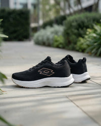 Women Lotto Atleta Knit - Black Beauty-Dusty Pink-Star White Running Shoes