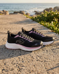 Women Lotto Atleta Pro+ - Black Beauty-Light Lilac-Star White Running Shoes