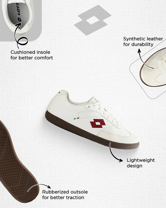 Men's Lotto Mavin Court - Star White-Pompeian Red