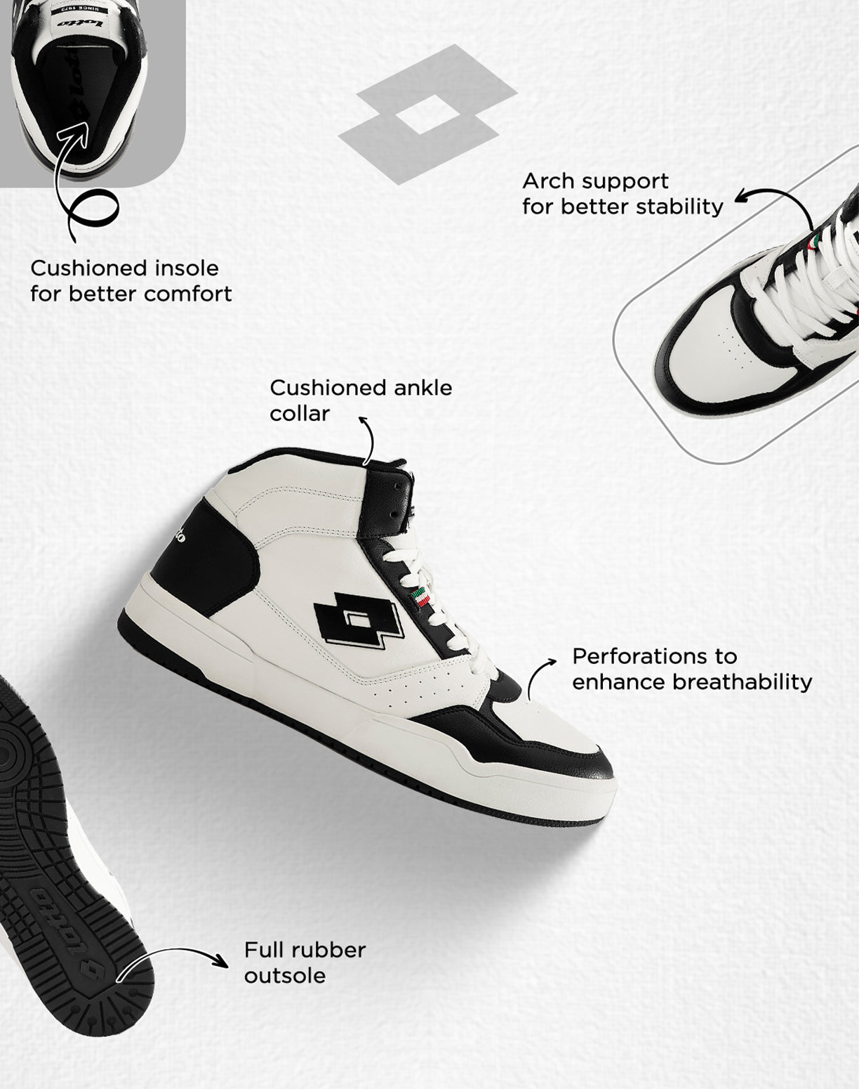 Hoop Star Urbano High - White-Black Beauty