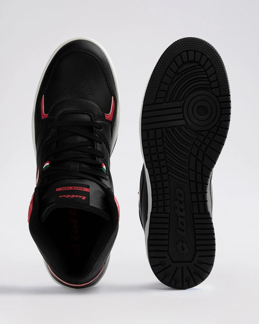 Men's Lotto Hoop Star Urbano High - Black Beauty-Rococco Red