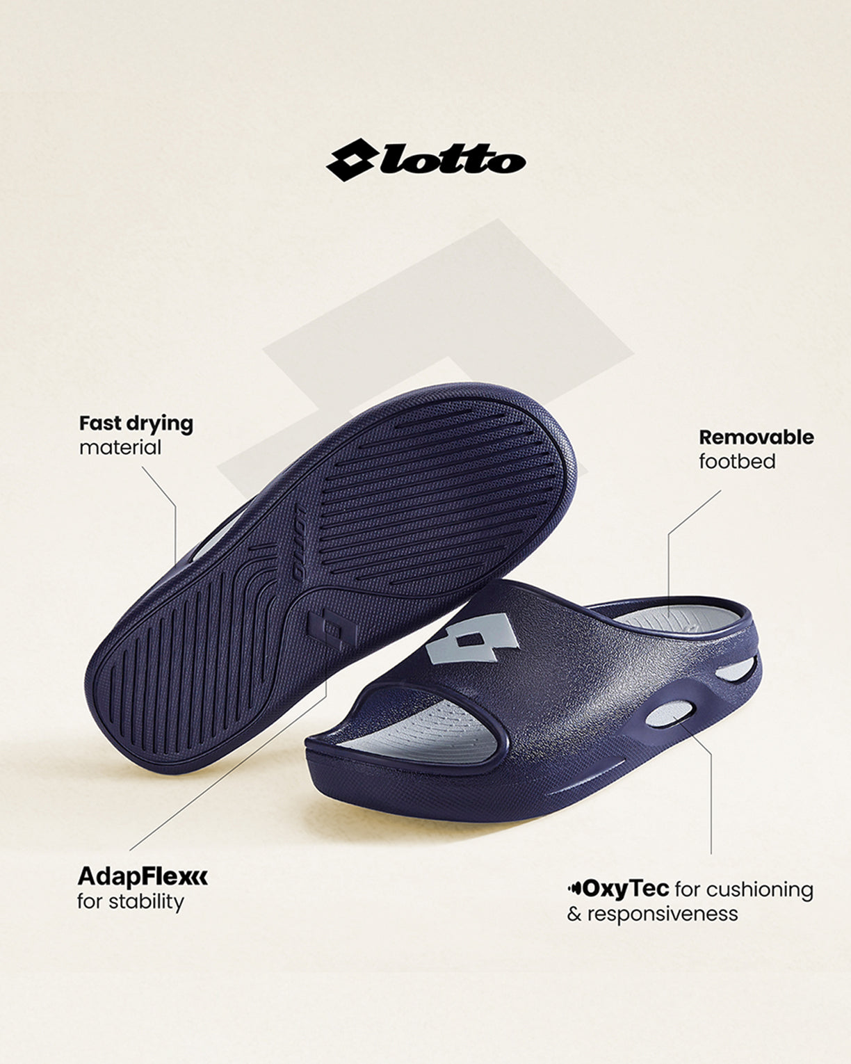 Esotica Slide - Peacoat-Glacier Grey