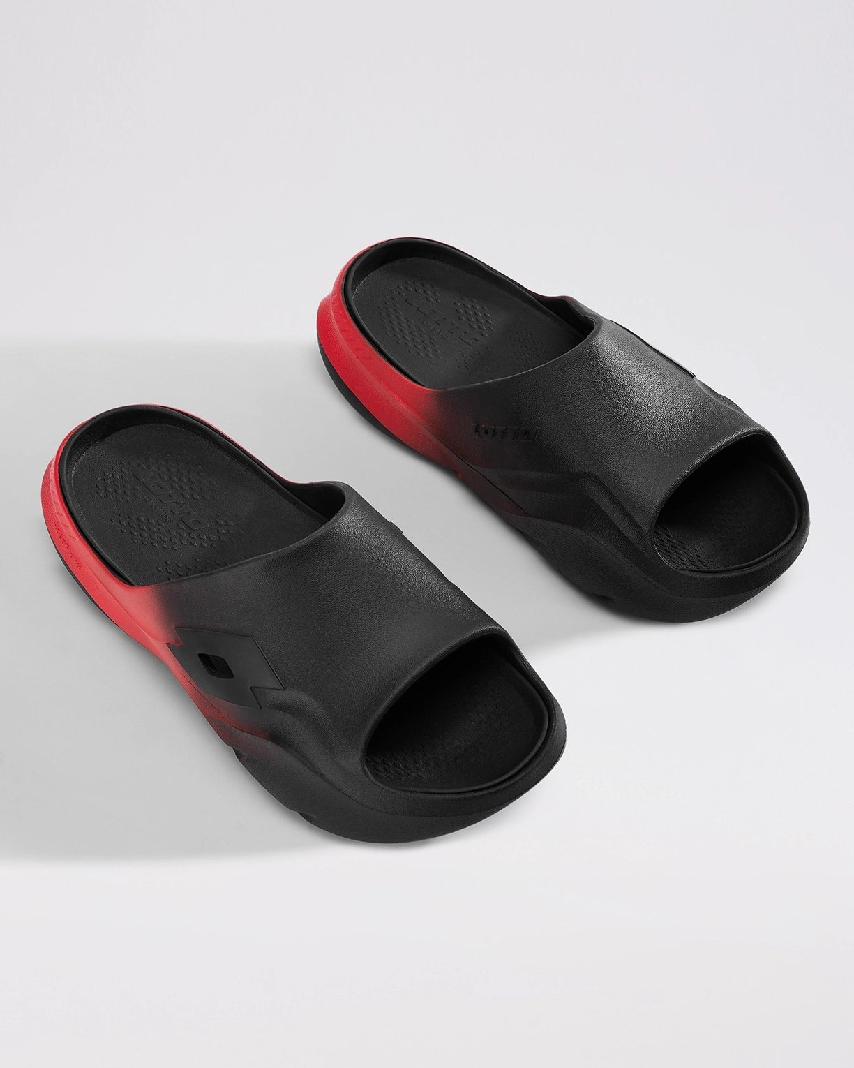 Men Lotto Recupero Slide - Black Beauty - Fiery Red Slides1