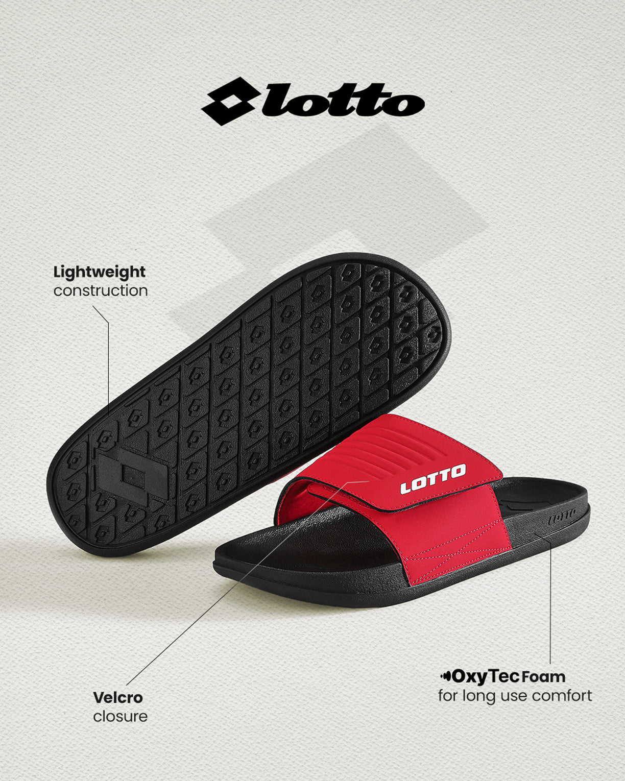 Men Lotto Enduro X - Salsa - Black Beauty Slides6