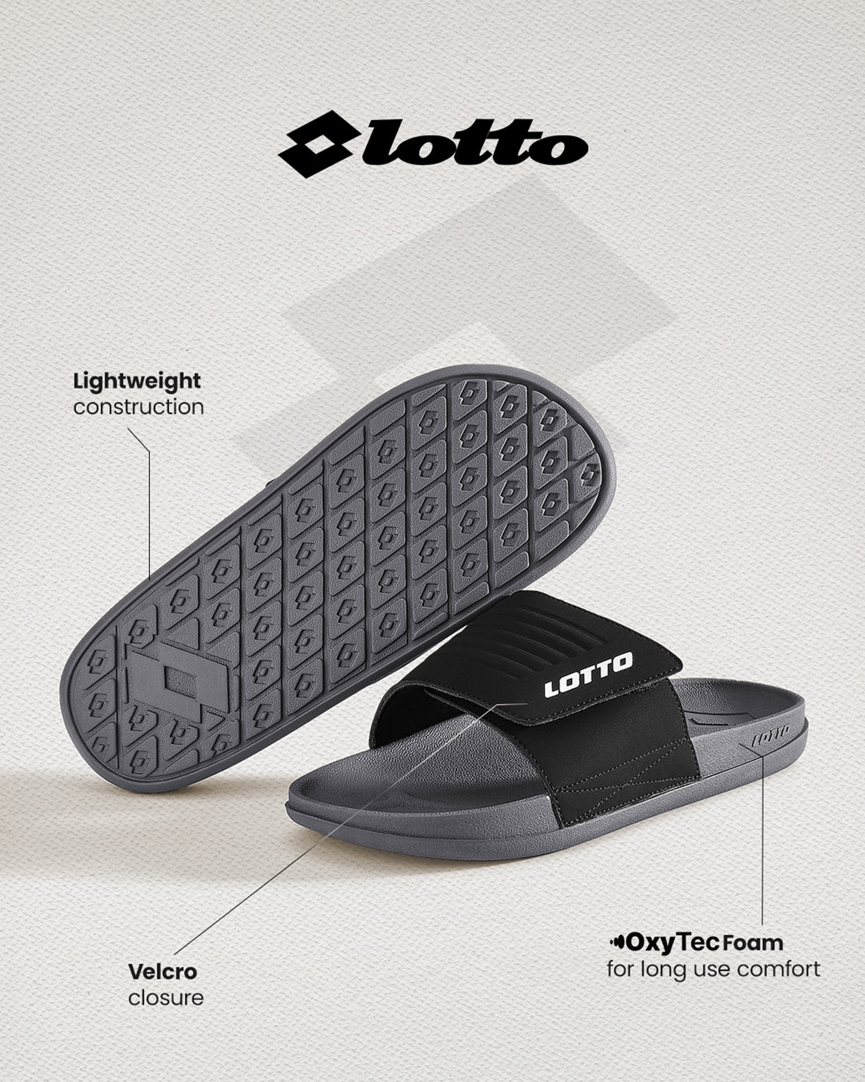 Men Lotto Enduro X - Castlerock - Black Beauty Slides6
