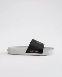 Women Lotto Enduro Plus - Black Beauty-Glacier Grey-Carmine Rose Slides