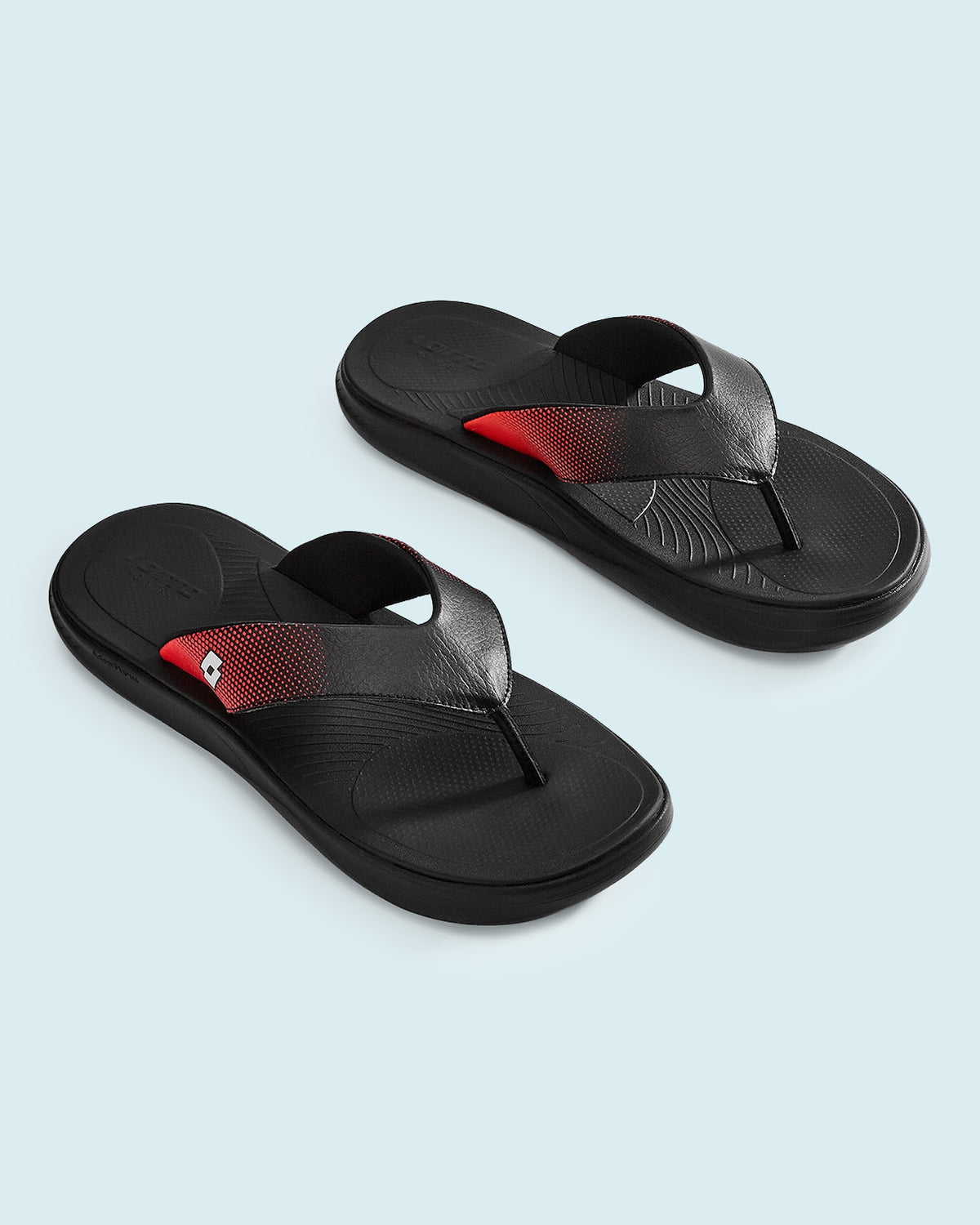 Men Lotto Groove Stack - Black Beauty-Fiery Red Slippers2