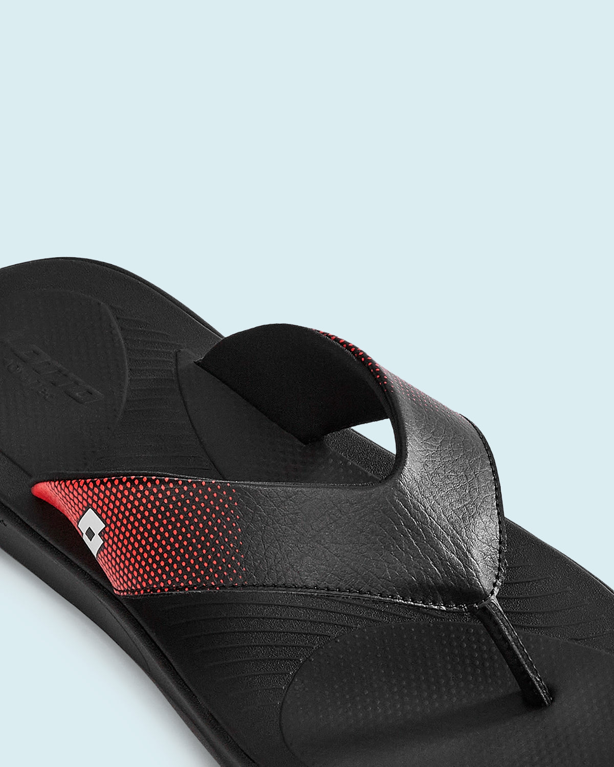 Men Lotto Groove Stack - Black Beauty-Fiery Red Slippers4