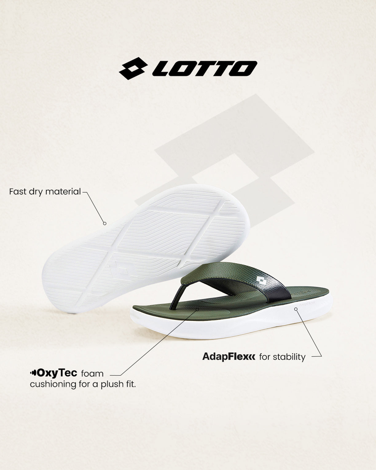 Men Lotto Groove Stack - Rifle Green Slippers6
