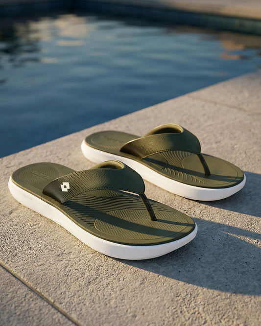 Men Lotto Groove Stack - Rifle Green Slippers