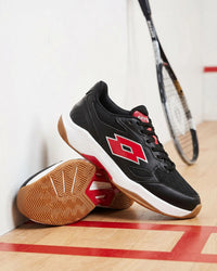 Men Lotto Triumph - Black Beauty-Haute Red Badminton Shoes