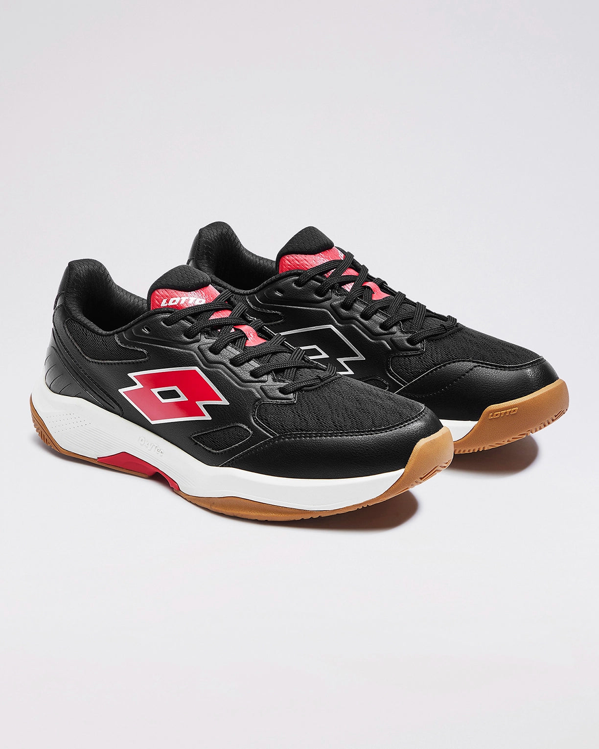 Men Lotto Triumph - Black Beauty-Haute Red Badminton Shoes2