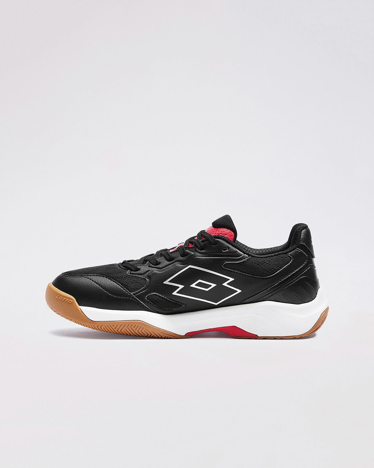Men Lotto Triumph - Black Beauty-Haute Red Badminton Shoes4