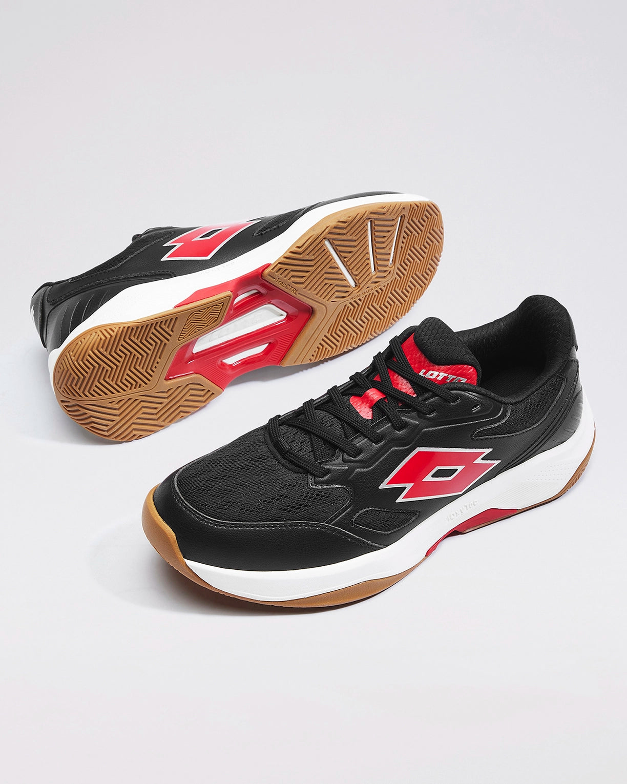 Men Lotto Triumph - Black Beauty-Haute Red Badminton Shoes5