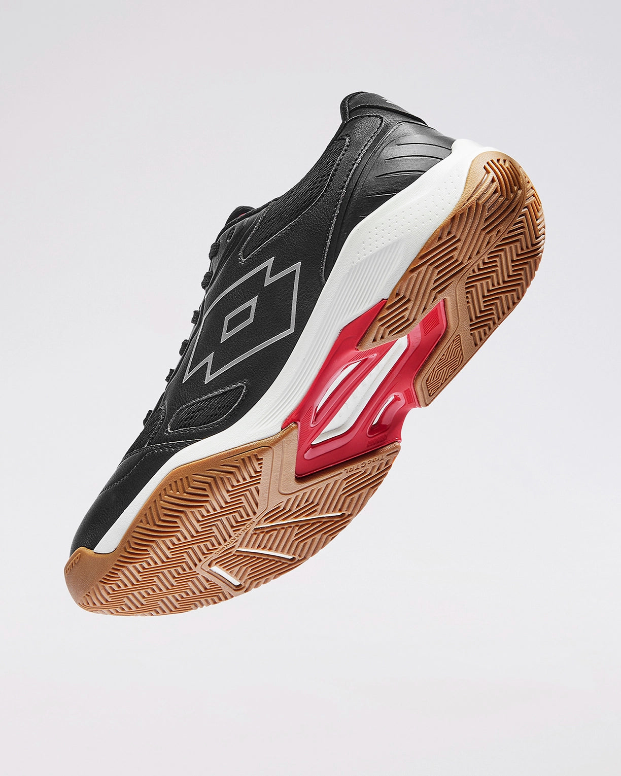 Men Lotto Triumph - Black Beauty-Haute Red Badminton Shoes6