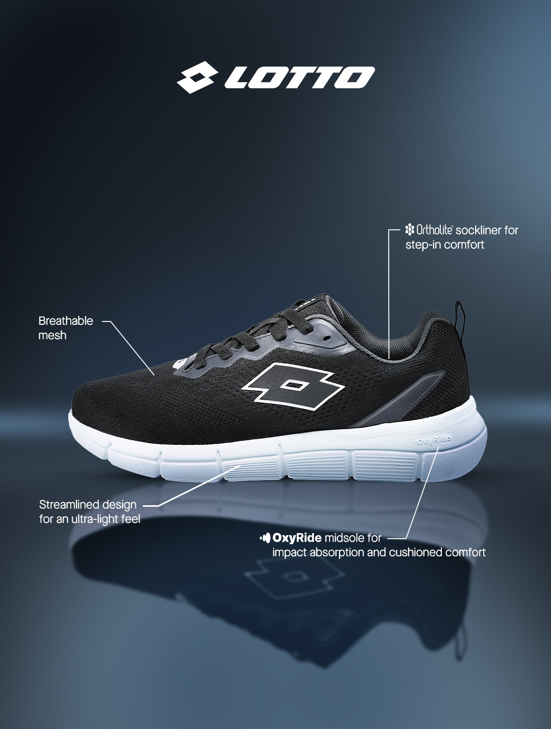 Men Lotto PulseTrek - Black Beauty Walking Shoes7