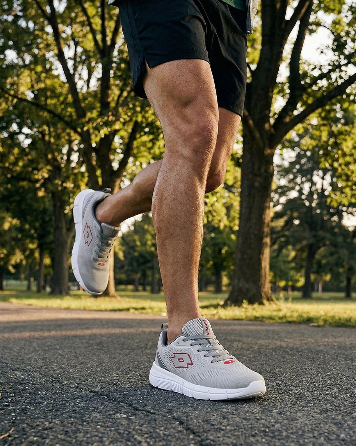 Men Lotto PulseTrek - Frost Grey-Red Walking Shoes4