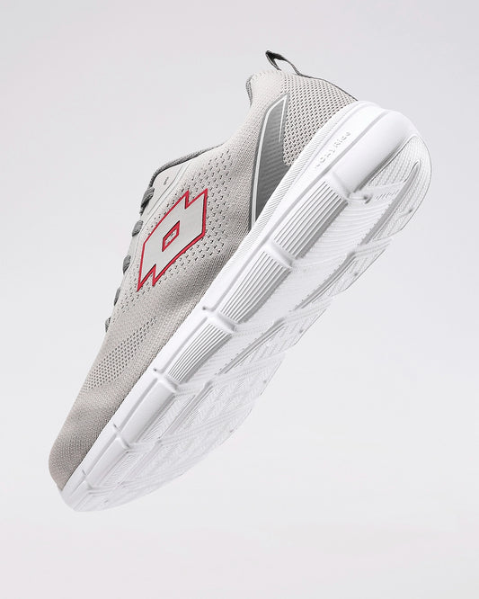 Men Lotto PulseTrek - Frost Grey-Red Walking Shoes 1