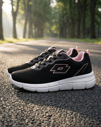 Women Lotto PulseTrek - Black Beauty-Pale Lilac Walking Shoes