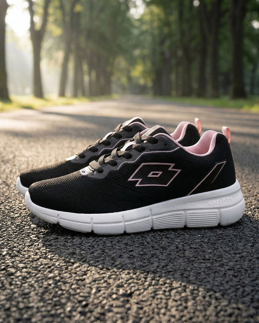 Women Lotto PulseTrek - Black Beauty-Pale Lilac Walking Shoes