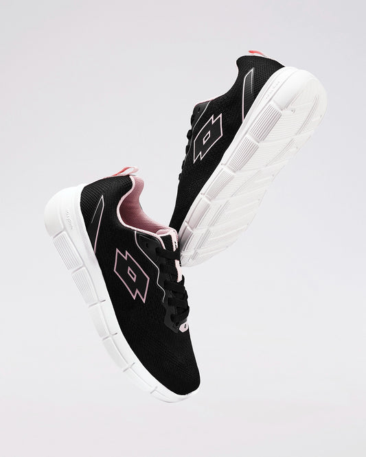 Women Lotto PulseTrek - Black Beauty-Pale Lilac Walking Shoes 1