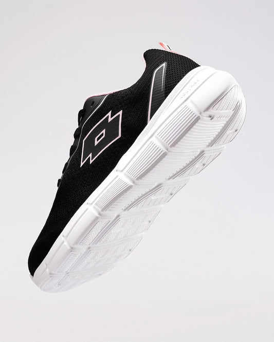 Women Lotto PulseTrek - Black Beauty-Pale Lilac Walking Shoes 1