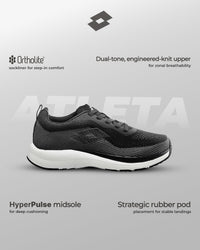 Men Lotto Atleta Shift - Black Beauty-Star White Running Shoes 1