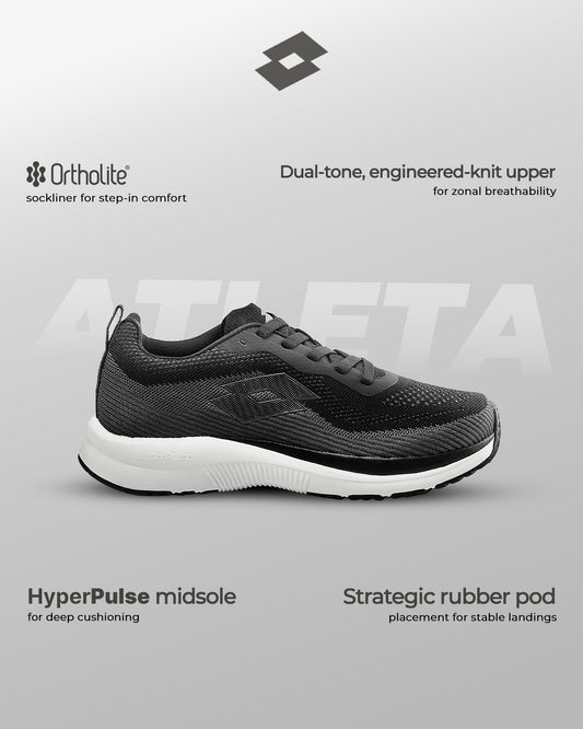 Men Lotto Atleta Shift - Black Beauty-Star White Running Shoes 1