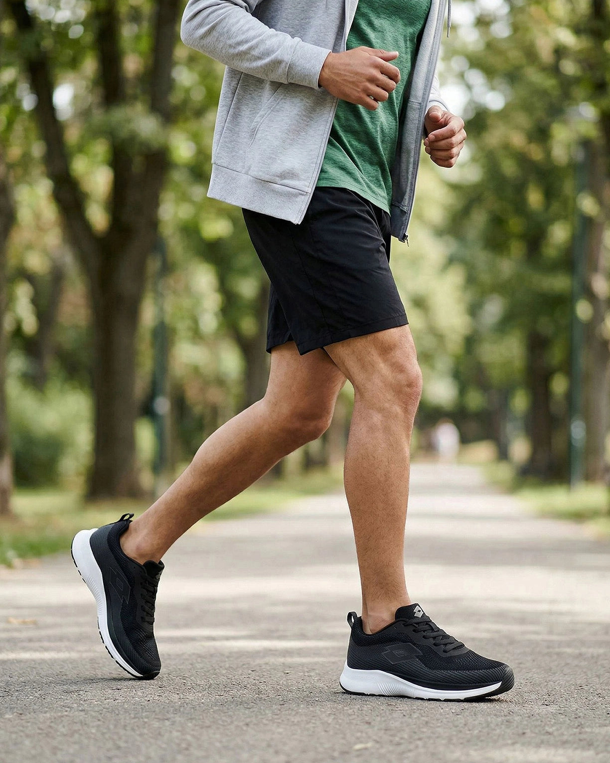 Men Lotto Atleta Shift - Black Beauty-Star White Running Shoes4