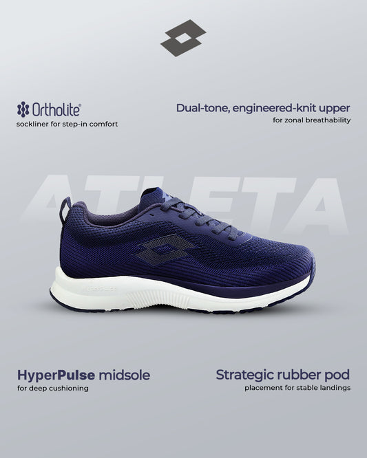 Men Lotto Atleta Shift - Peacoat-Star White Running Shoes 1