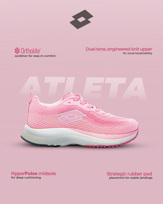 Women Lotto Atleta Shift - Sea Pink-Star White Running Shoes 1