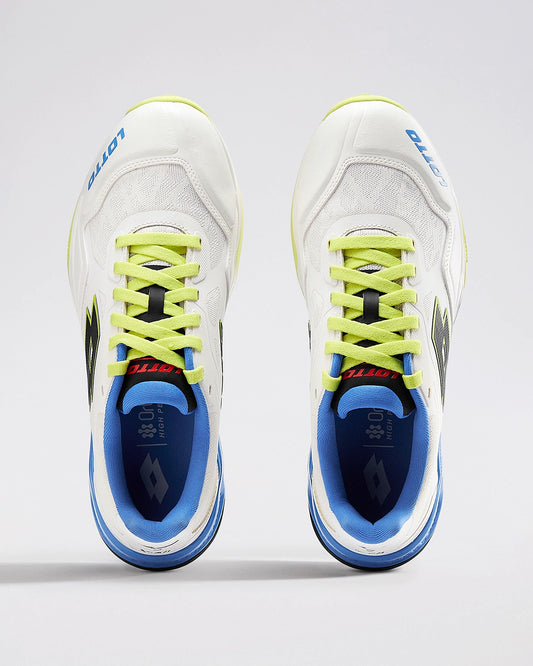 Men Lotto Supershot Blizzard: Cricket Batting Spike - White-Blue Cricket Shoes 1