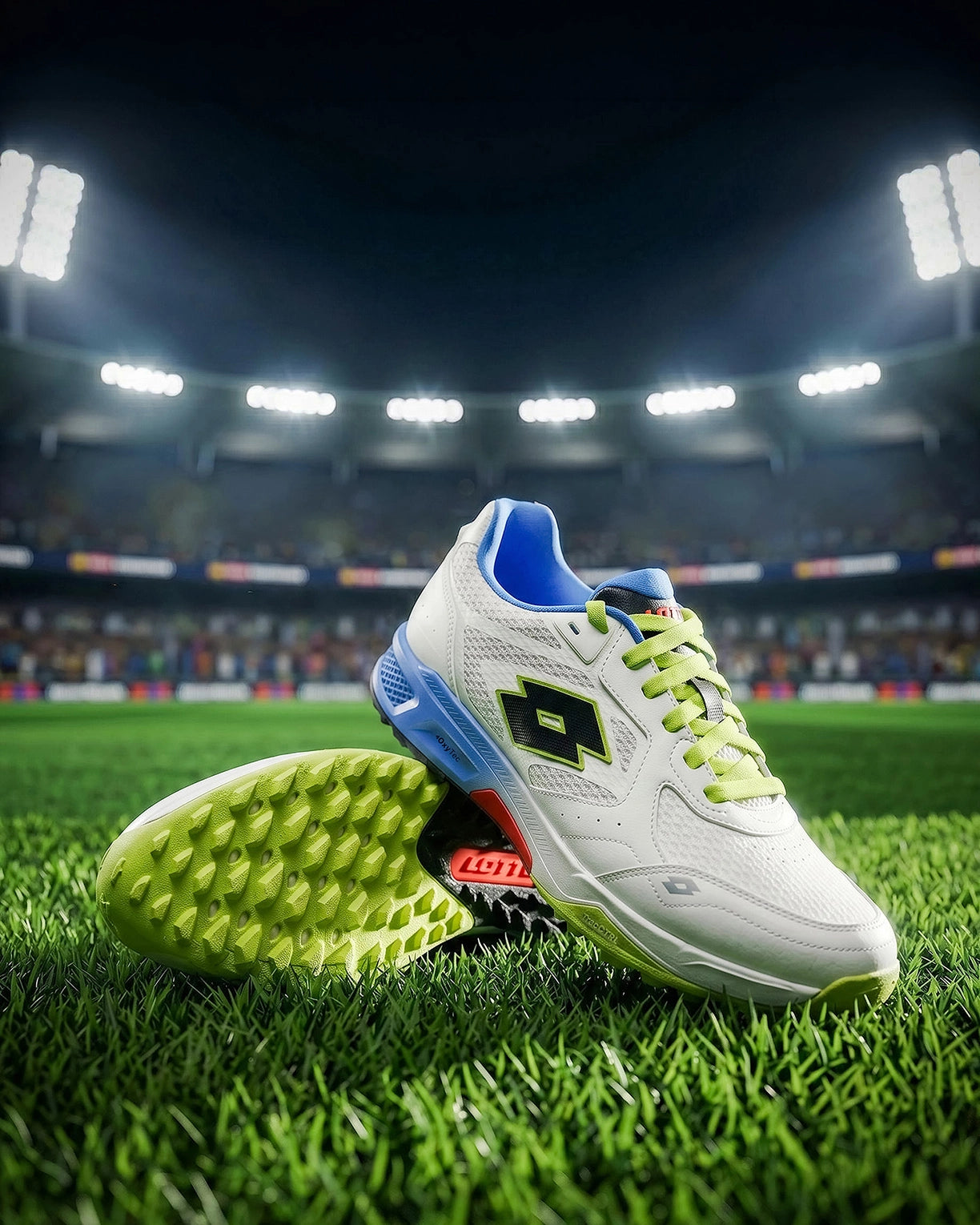 Men Lotto Blaze Hit Blizzard: Cricket Trainer - White-Blue Cricket Shoes1